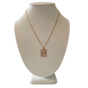 MK rhinestone gold tone necklace